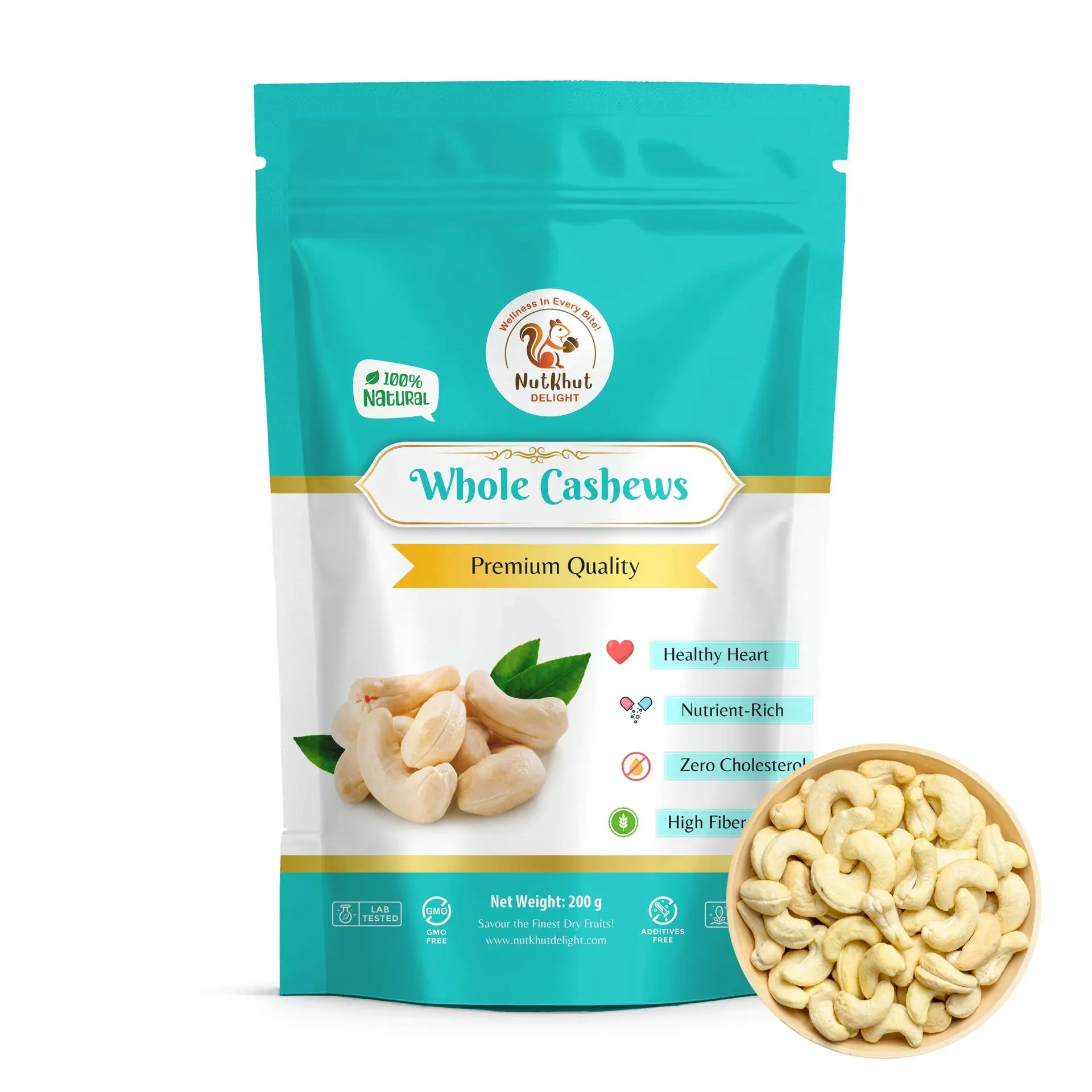 Whole Cashews/Kaju, 500g (Grade w280)